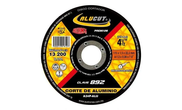 Disco Para Corte De Aluminio De 4-1/2″ X 0.045″ X 7/8″ Austromex 892