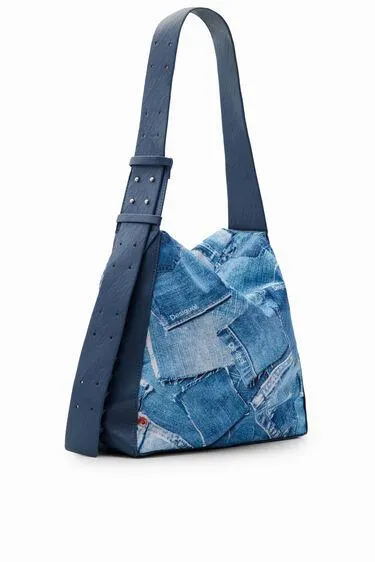 Bolso grande patch denim