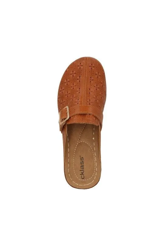 ZAPATO SUECO MIEL CON PERFORADO 71227