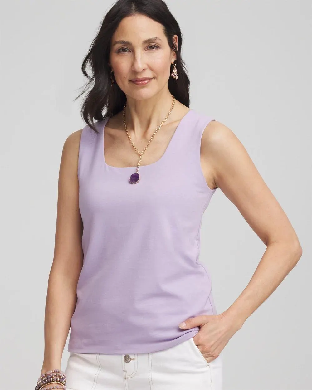 Contour Cotton ™ Square Neck Tank