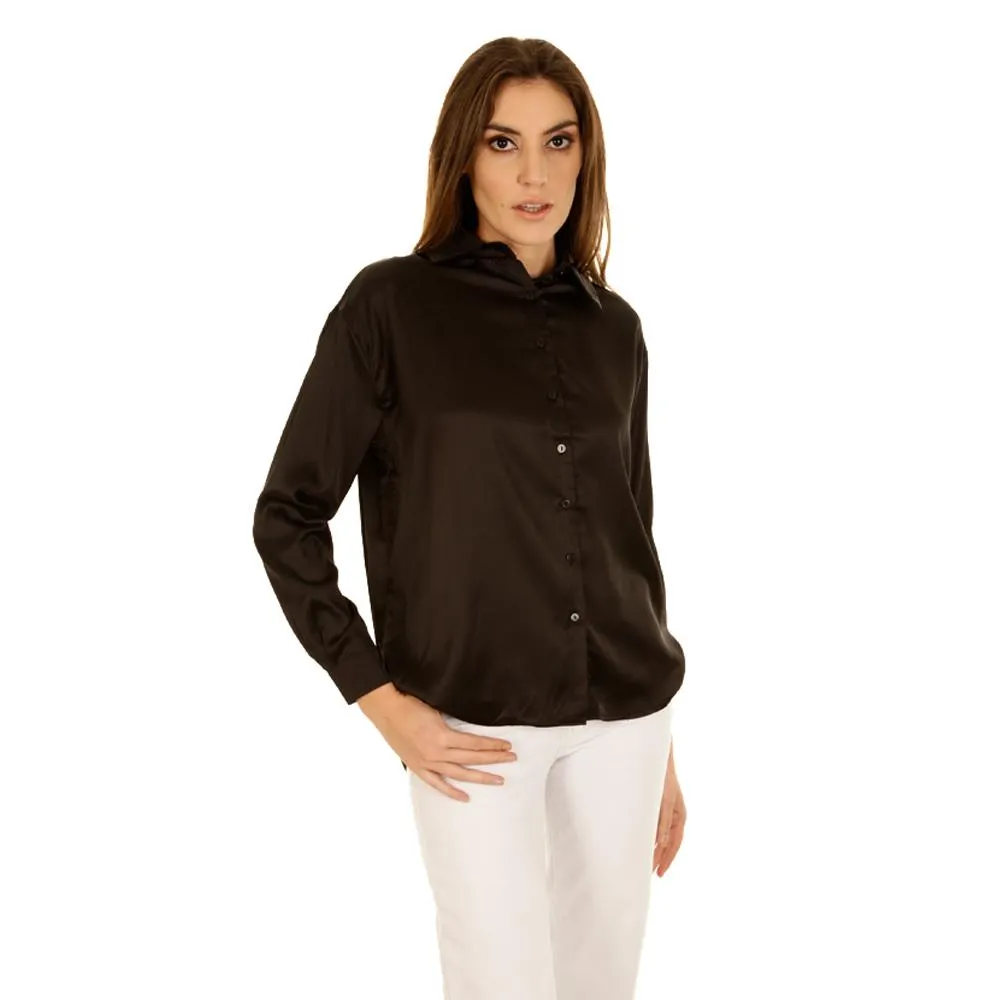 Camisa Mujer Lisa Botones Al Tono Poliéster Del Sol