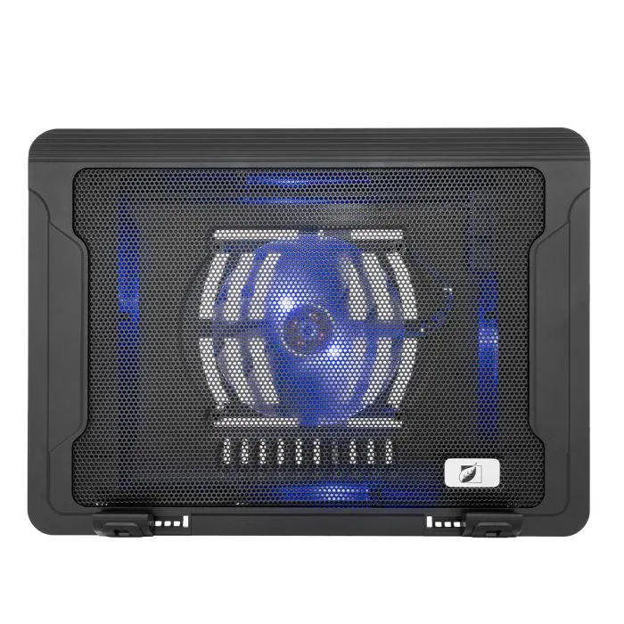 Ventilador metálico para laptop de múltiples posiciones, negro