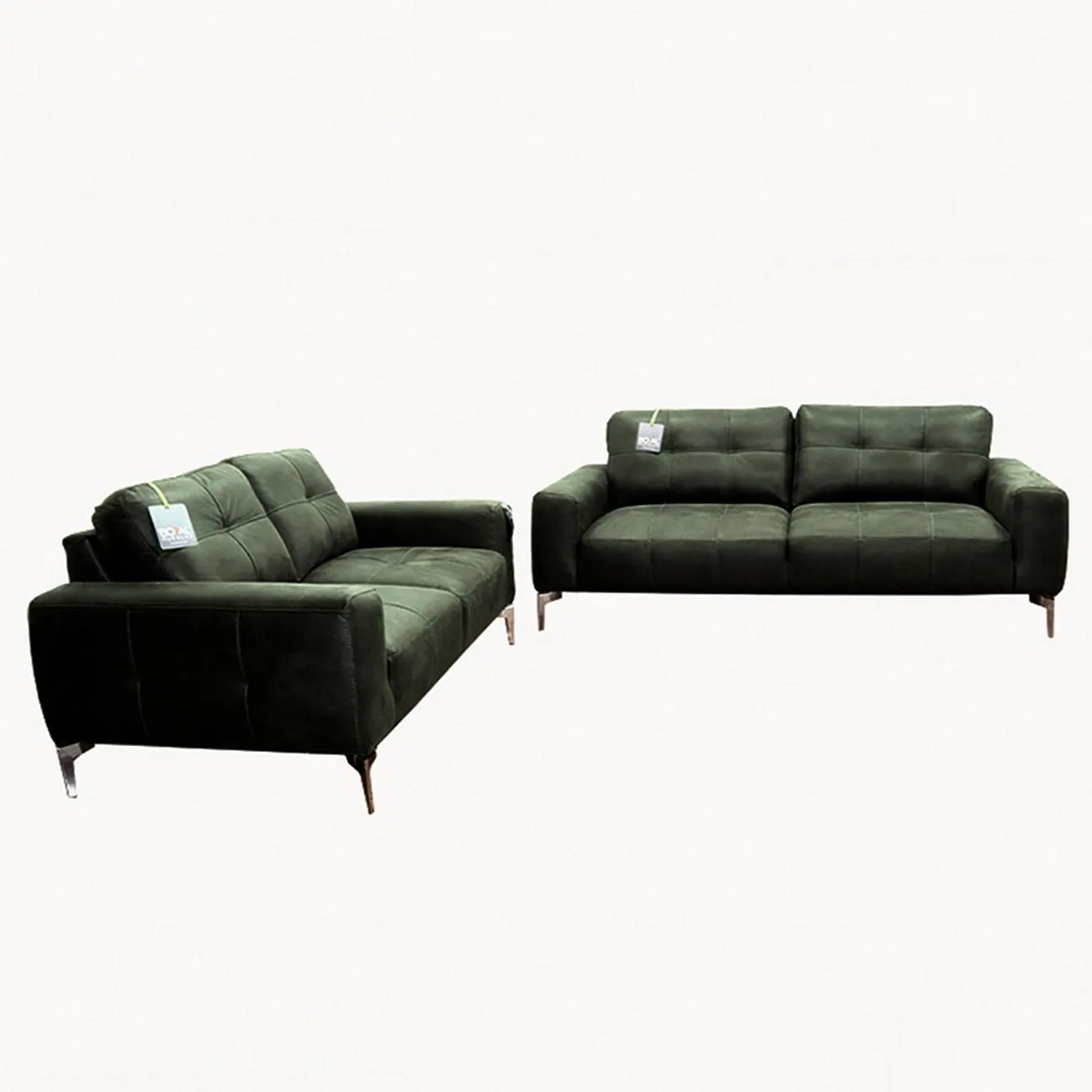 Sala 3-2 Janos color grey en tela gamuza plus grey