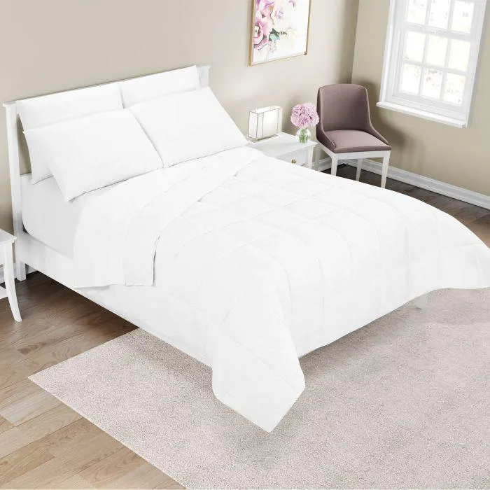 MICROGEL EDREDON DOWN ALTERNATIVE INDIVIDUAL LISO BLANCO 1.58 M X 2.16 M