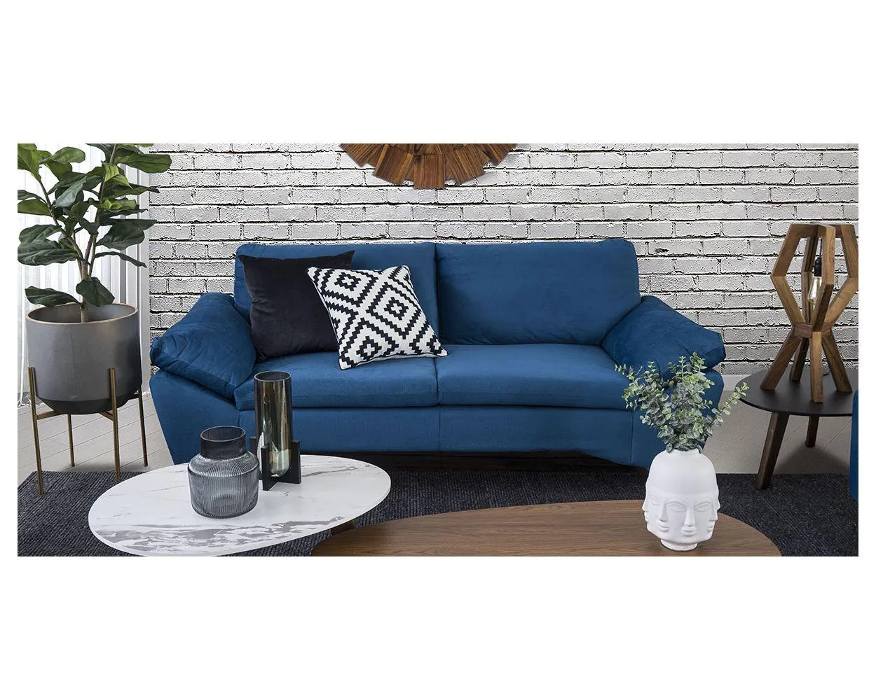 Sofá 3 Plazas Redwood III Azul