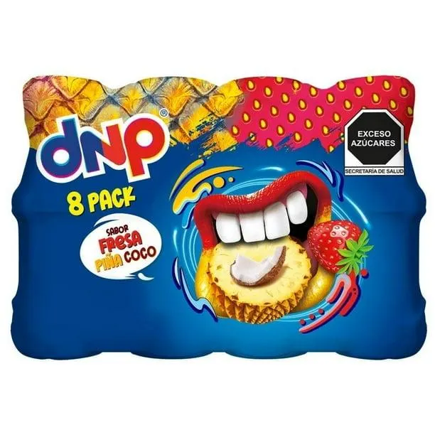 Alimento lácteo fermentado bebible Danup sabor fresa y piña coco 8 pzas 220 g c/u