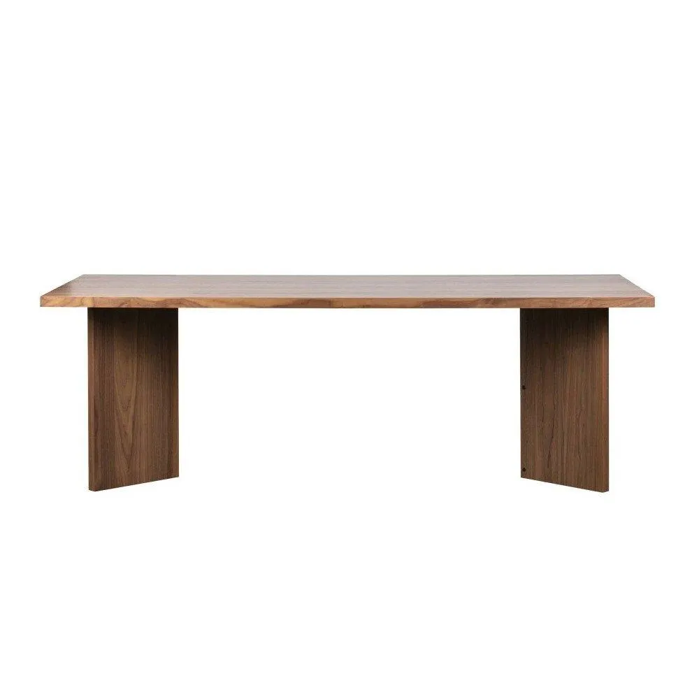 Swan - Mesa de comedor fija estilo moderno con pies angulados madera de nogal