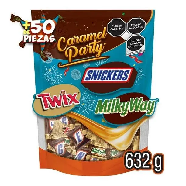 Surtido de chocolates Mars caramel party Snickers, Twix y Milky Way 50 pzas