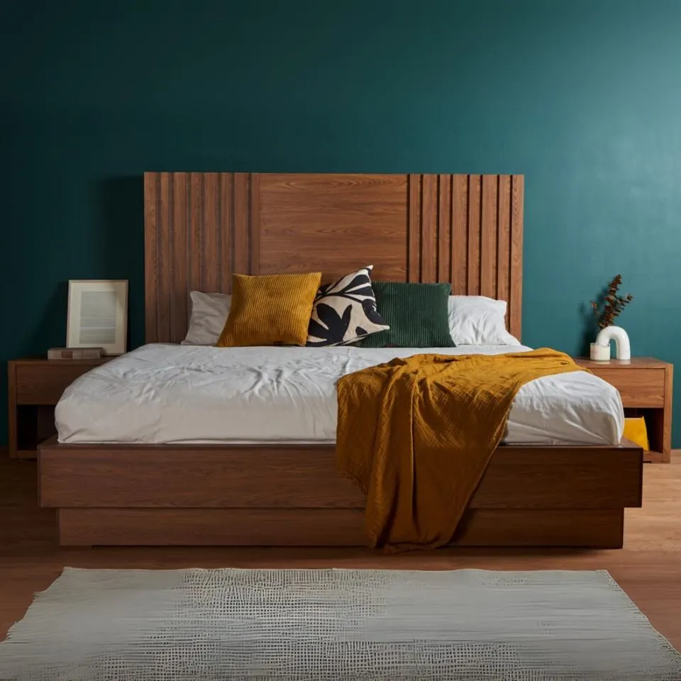 Cabecera con 2 burós Luven - Nogal