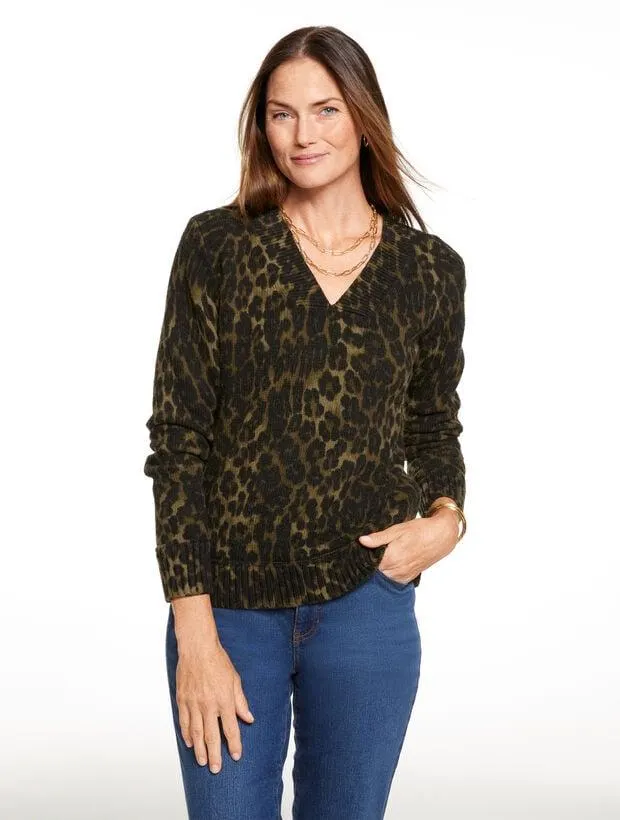V-neck Sweater - Opulent Ocelot
