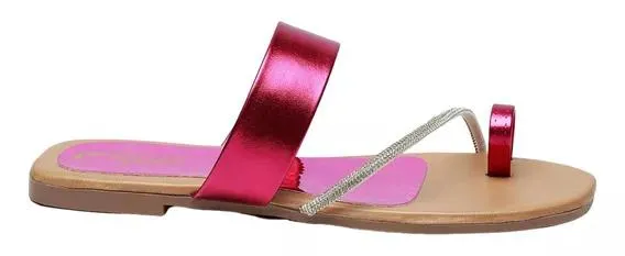 Sandalias Dama Piso Para Mujer Brillos Greta Fiusha Fareli