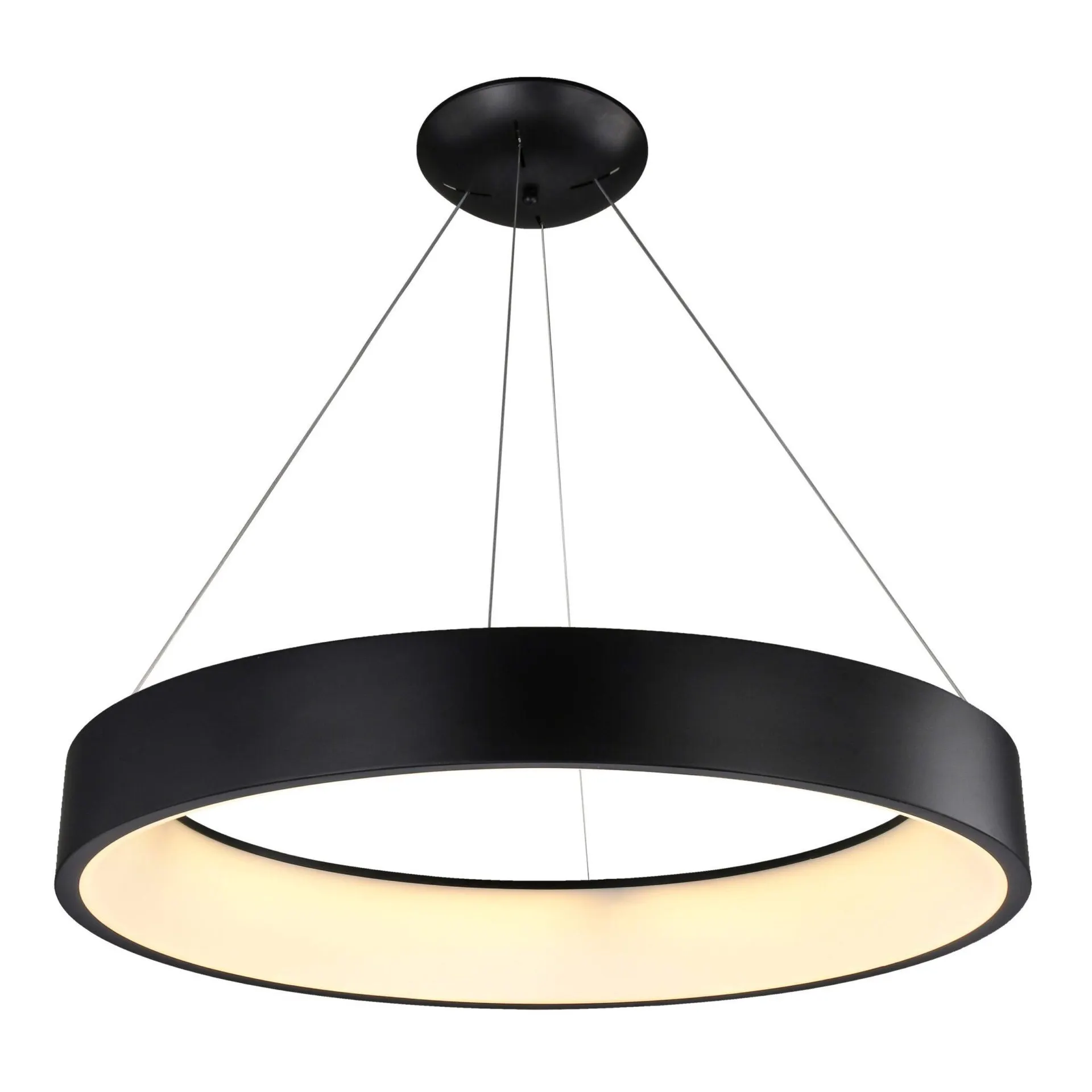 Lámpara colgante led redondo en acabado en color negro y blanco mate con cable de 3m