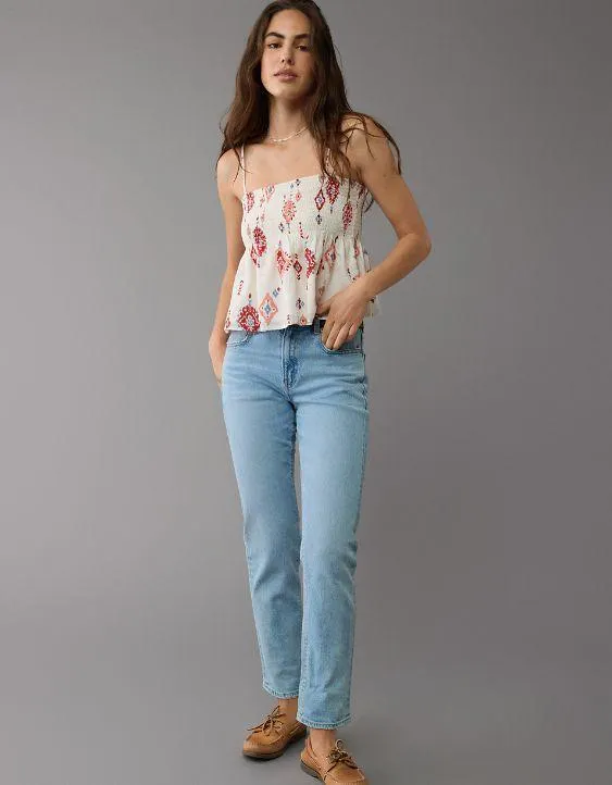 Top sin mangas con bordado con nido de abeja AE