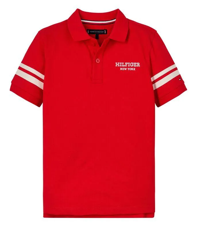 Playera tipo polo estampada de manga corta Niño