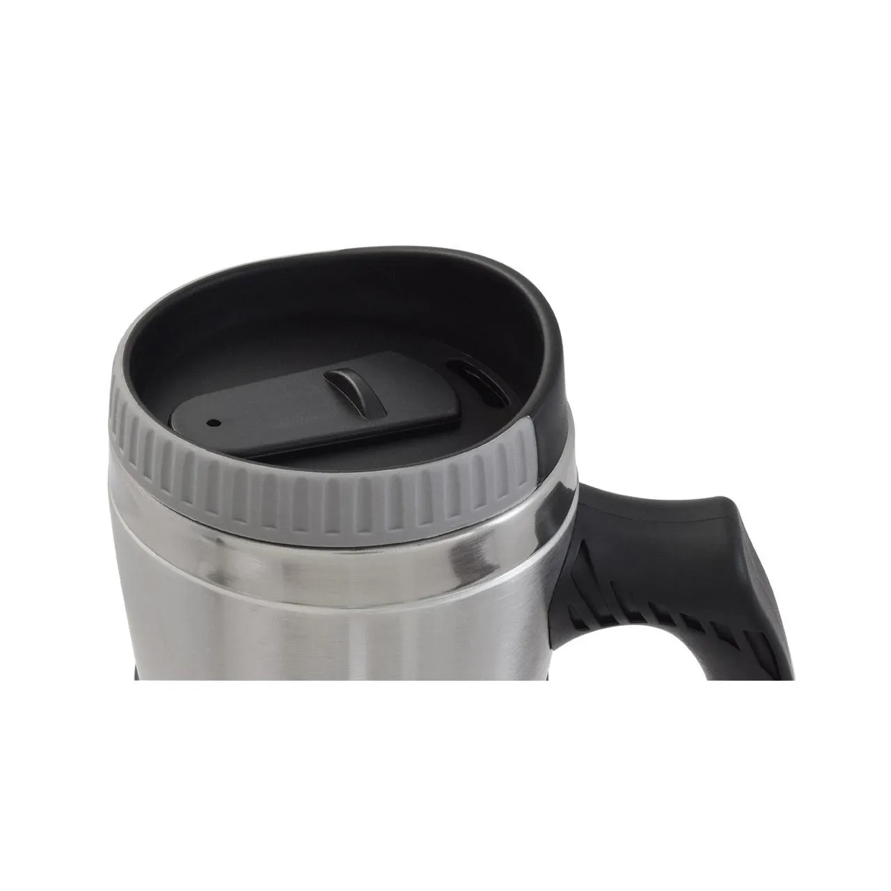 Taza térmica con goma antideslizante, 450 ml, negro