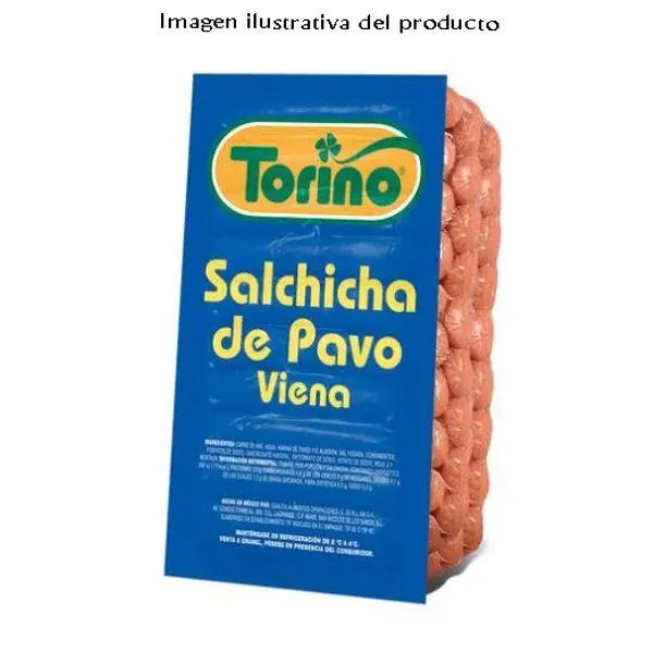 Salchicha Viena de pavo torino 500g aprox.