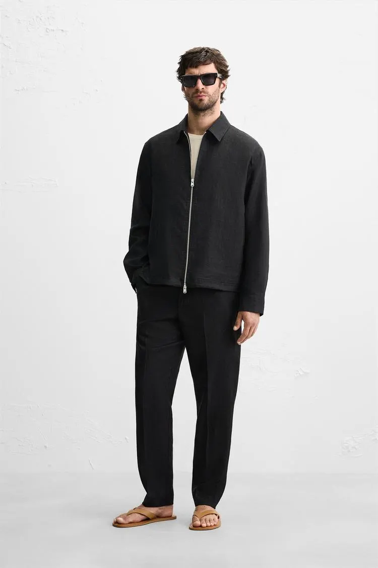 PANTALÓN REGULAR FIT 100% LINO