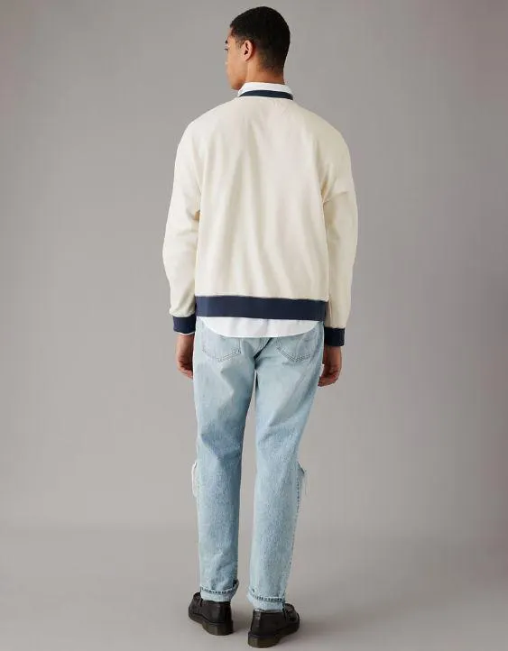 Sudadera de fleece con cuello redondo y colores contrastantes AE