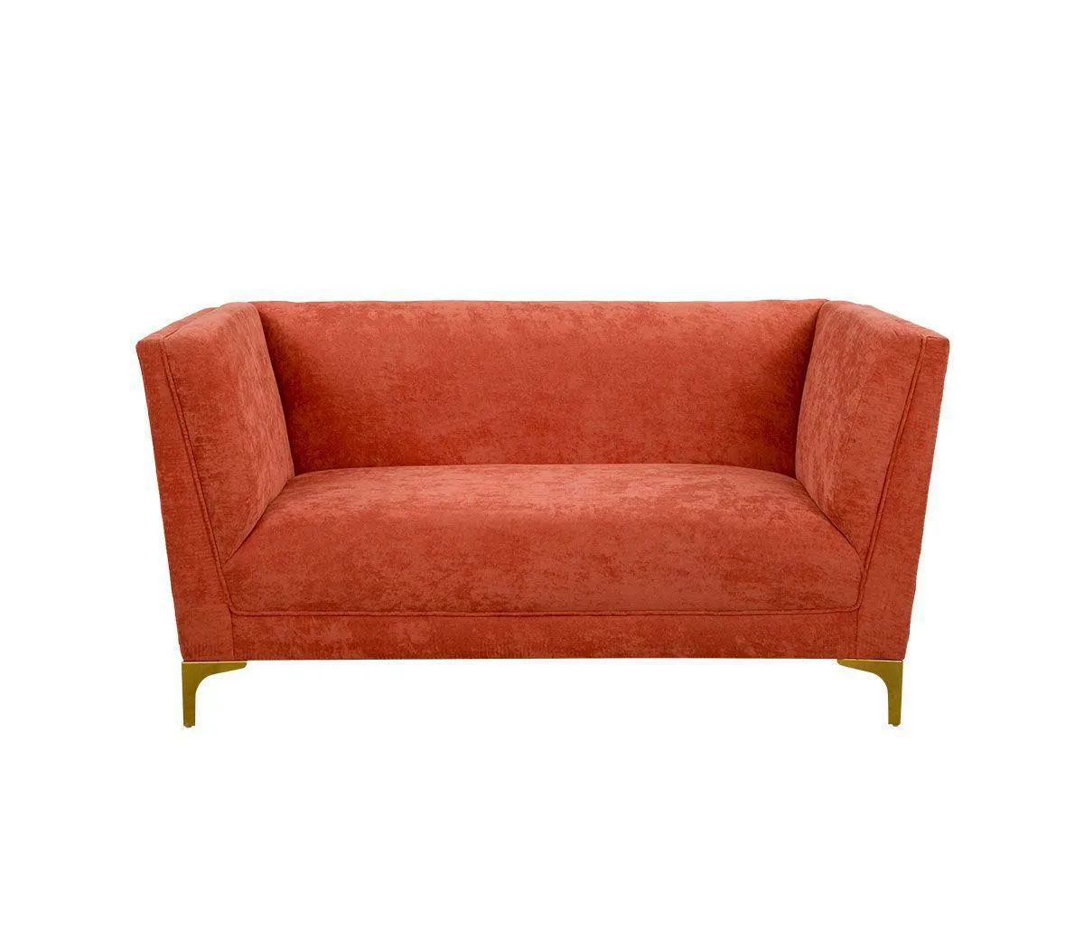 Sofá 2 cuerpos Navarra pata dorada - Terracota