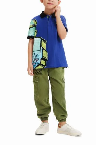 Poloshirt kurze Ärmel Graffiti