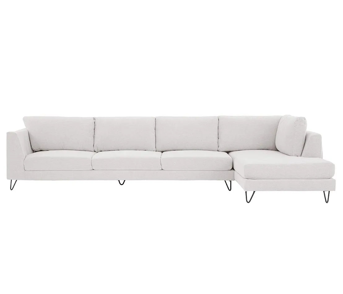 Sala esquinera derecha 4 cuerpos Yoco pata negra - Blanco