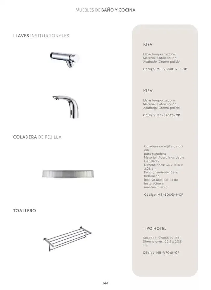 Catálogo de Muebles de Baño y Cocina 14 de noviembre al 31 de marzo 2025 - Pagina 144