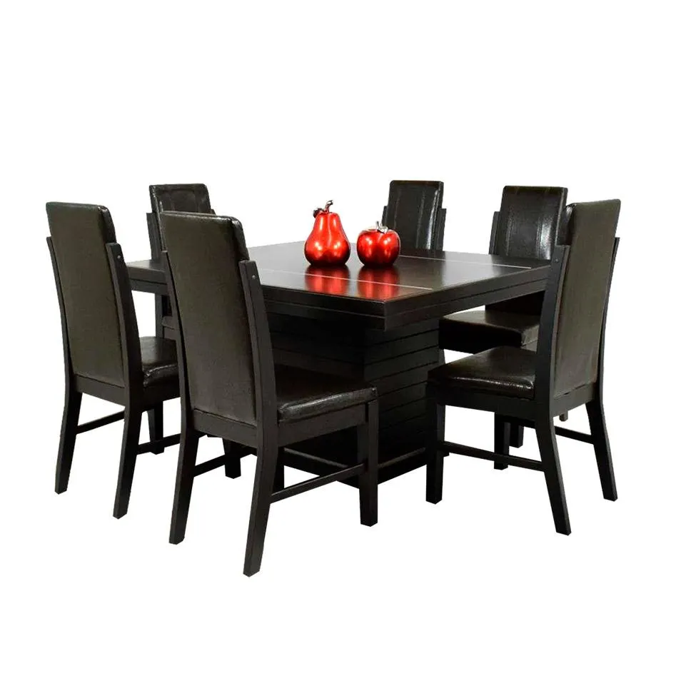 COMEDOR DE 6 SILLAS COLOR CHOCOLATE