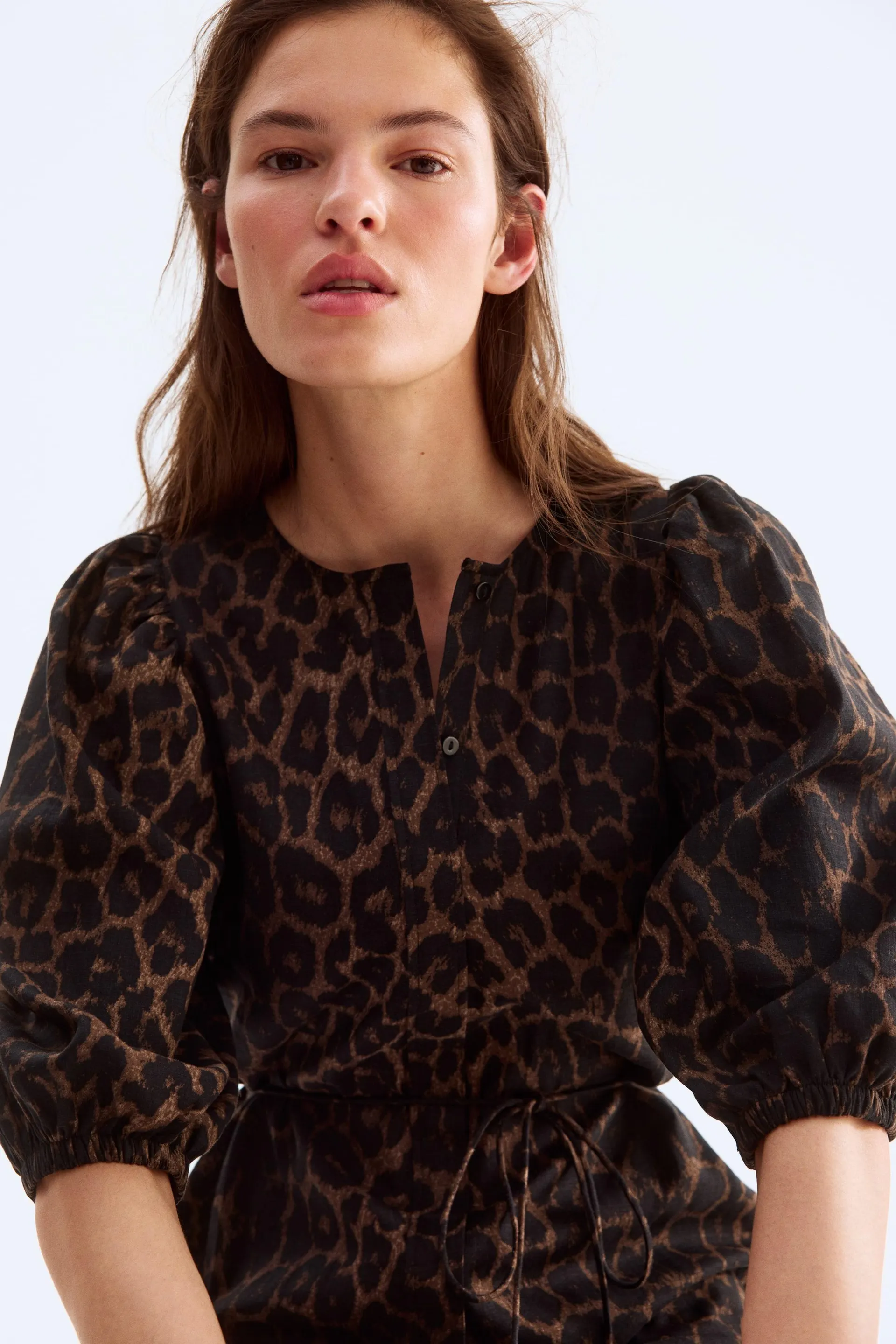 Vestido en mezcla de lino