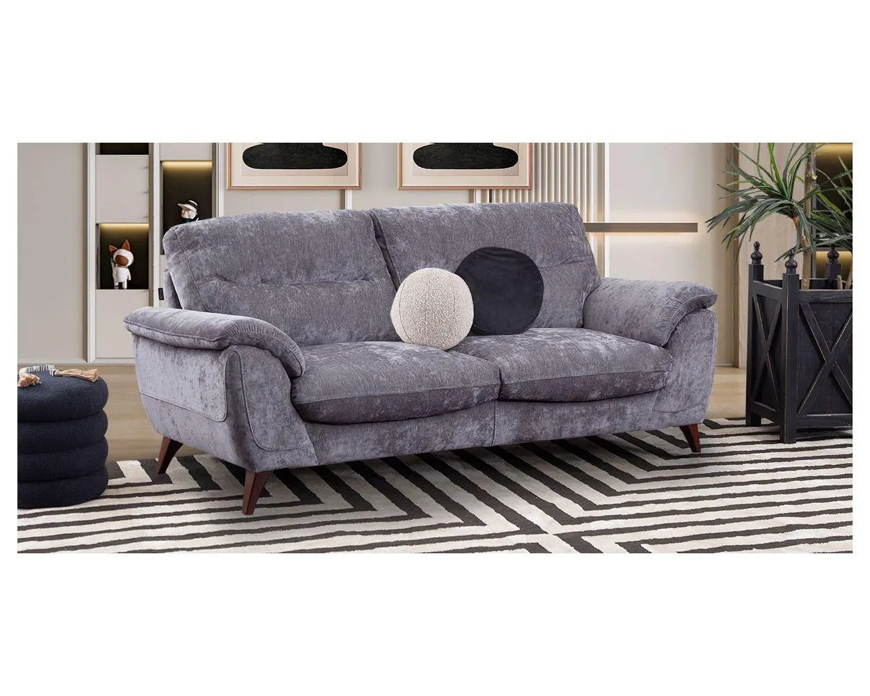 Sofá 3 Plazas Slash Gris Oxford (Boal)