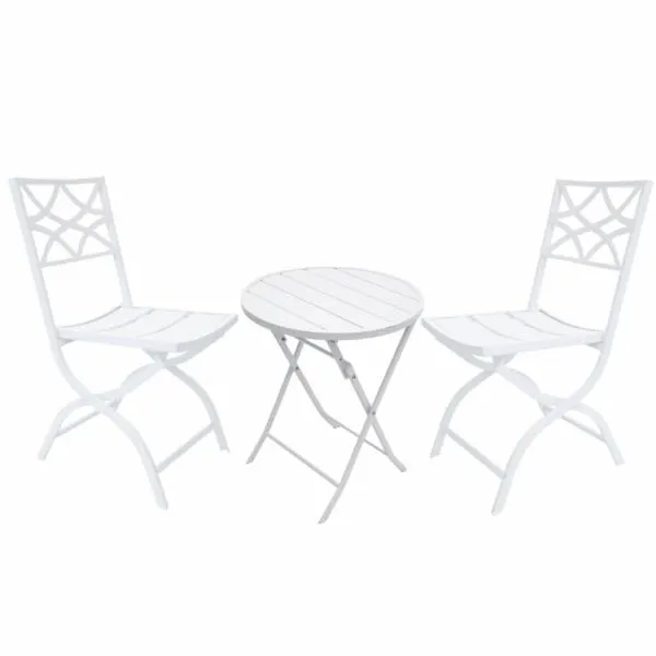 COMBO BISTRO MESA Y SILLAS PLEGABLE BLANCA