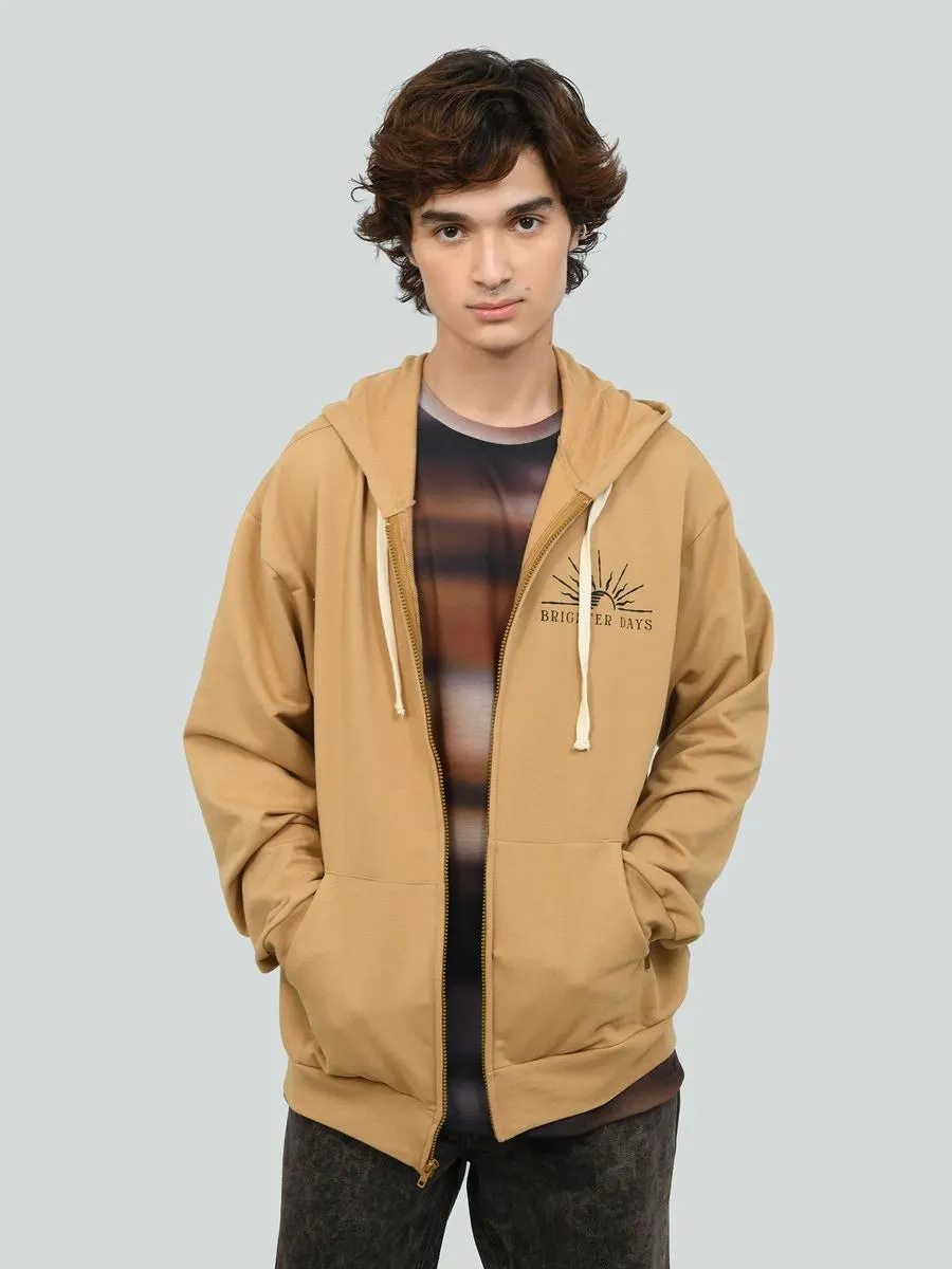 Sudadera Con Cierre Estampado En Espalda