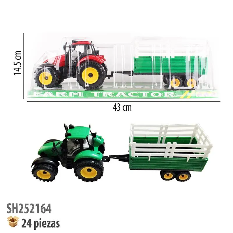TRACTOR DE GRANJA CON REMOLQUE FRICCION