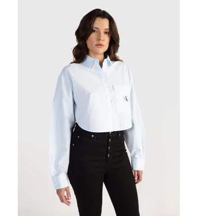 Camisa Calvin Klein con Monograma Mujer Azul