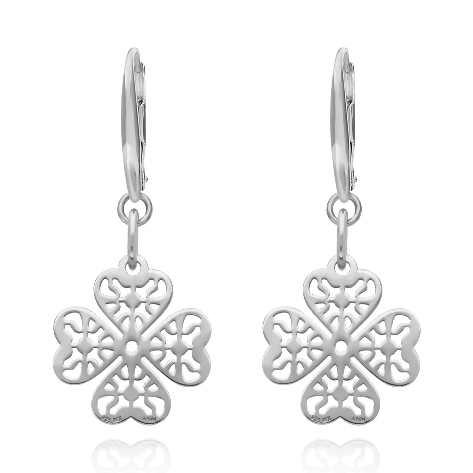 Aretes Mujer Plata 925 Amuletos Trebol Anamora por Tanya Moss