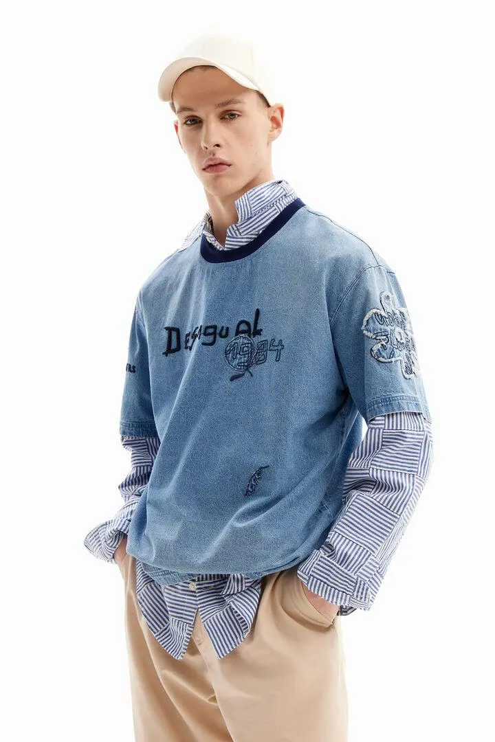 Camiseta manga corta denim