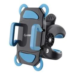 Steren Soporte para Smartphone con Sujeción en Manubrio POD-298, Negro/Azul