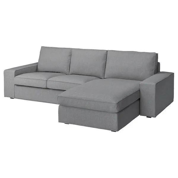 Sofá 3 asientos con chaise, Tibbleby beige/gris