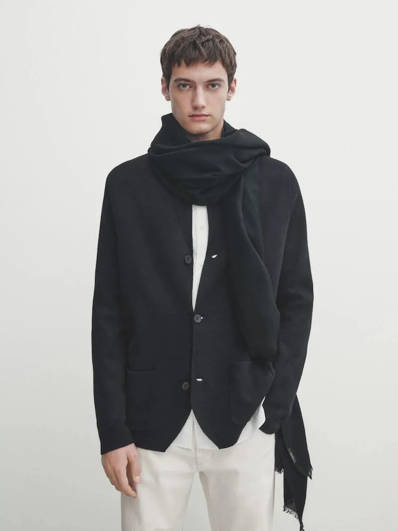 Cárdigan punto efecto americana