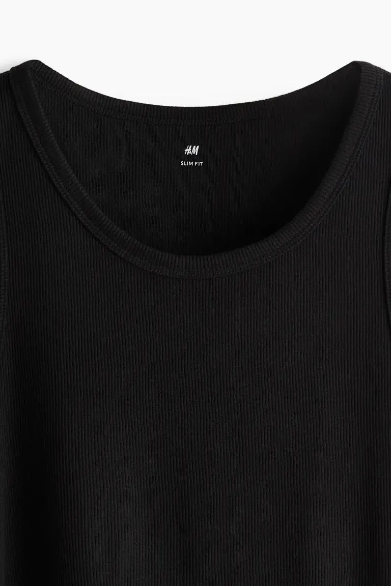 2-pack Slim Fit ribbed vest tops