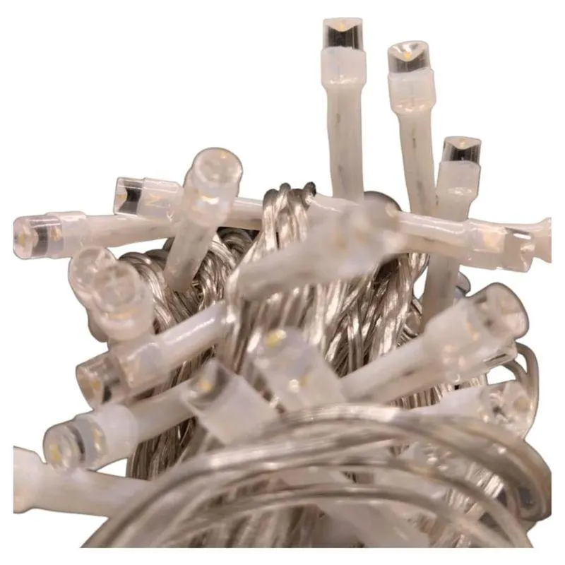 Serie Navideña Decorativa con 100 Focos LED Blancos de 6.6 Metros