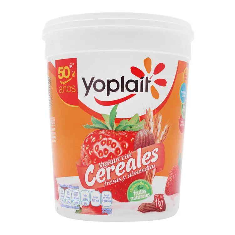 Yoghurt Yoplait Fresas Y Cereales 1Kg - Yoplait - 1 pieza
