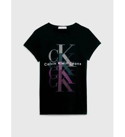 Playera Calvin Klein Slim Niña Negro