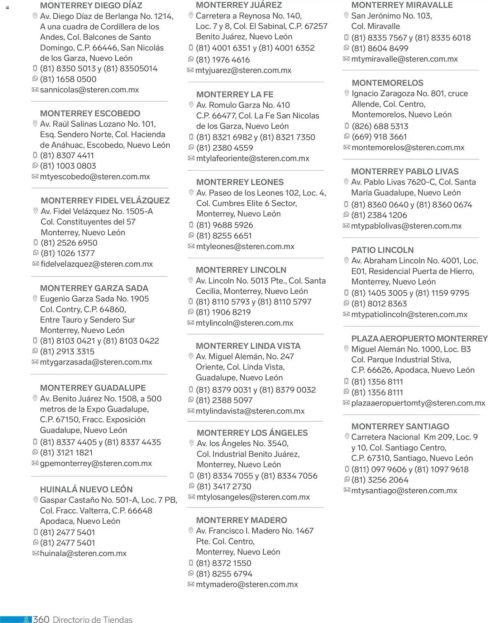 Catálogo de Catálogo Steren 1 de enero al 1 de enero 2027 - Pagina 372