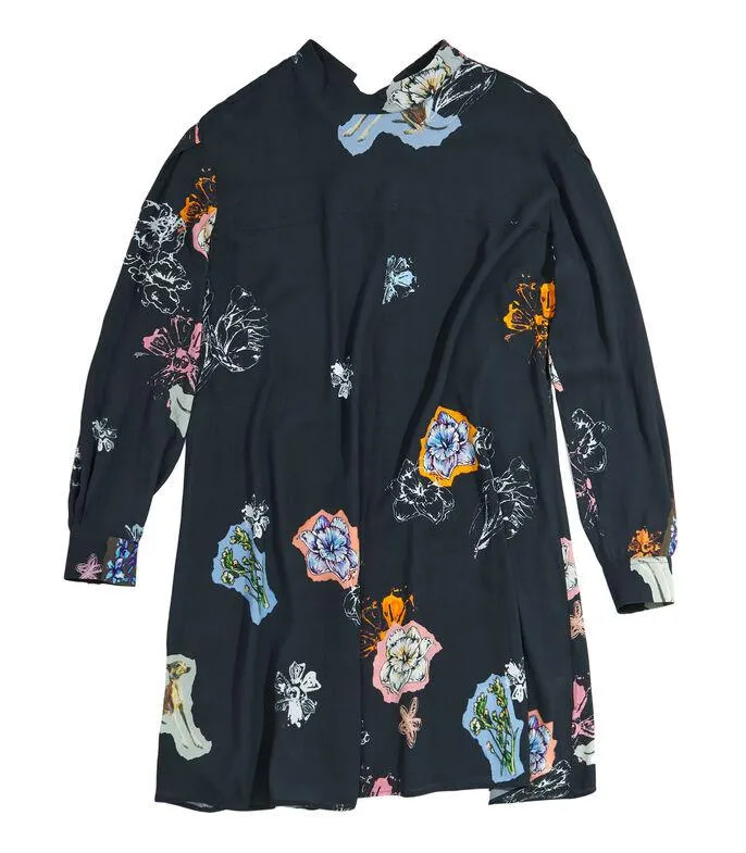 Vestido corto evasé Newspaper dog Mujer