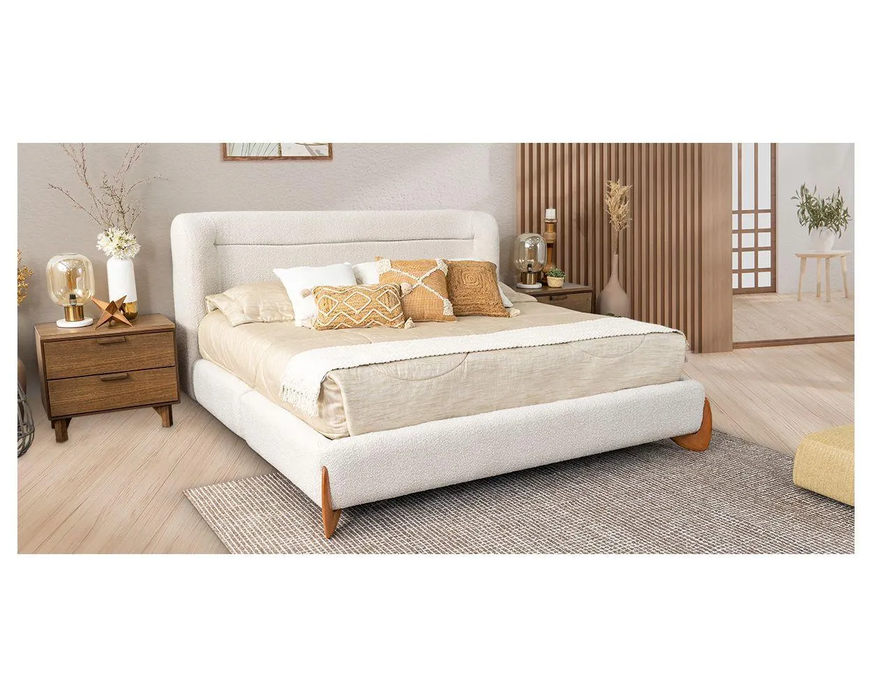 Cama King Size Renata Beige