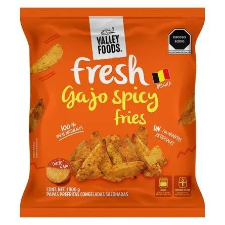 Papa Congelada Corte Gajo Spicy Valley Foods Fresh 1 kg
