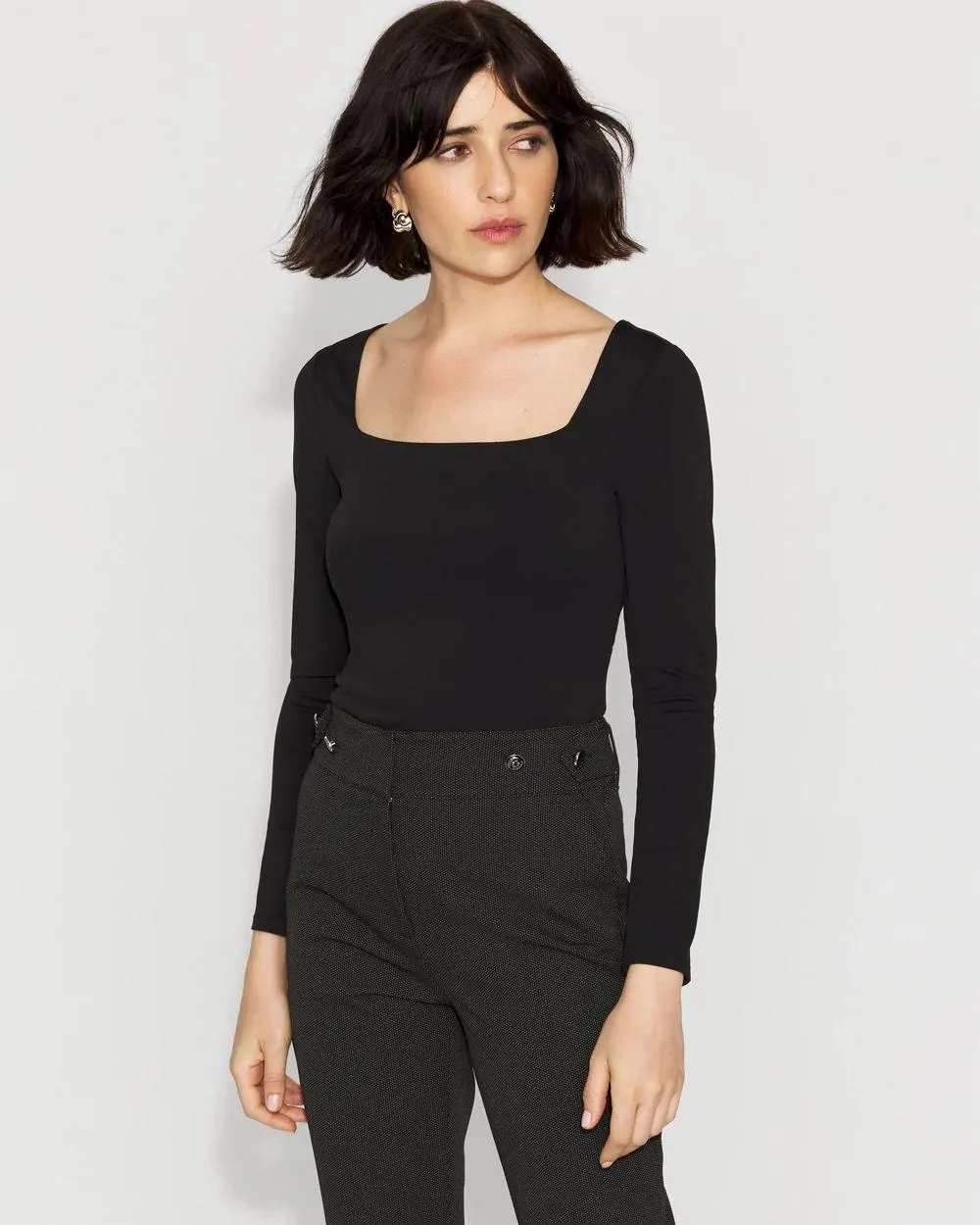 WHBM FORME ™ All Ways Stretch Square Neck Long-Sleeve Tee
