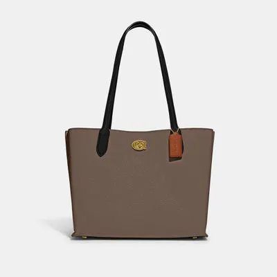 Bolsa Tote Coach Willow Colorblock Leather With Coated Canvas