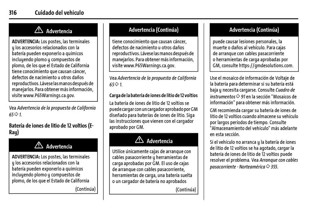 Catálogo de Chevrolet Corvette Stingray Manual del propietario 22 de enero al 31 de diciembre 2025 - Pagina 317