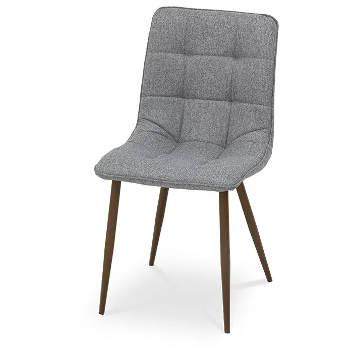 Silla Tela Gris Claro/nogal Doko